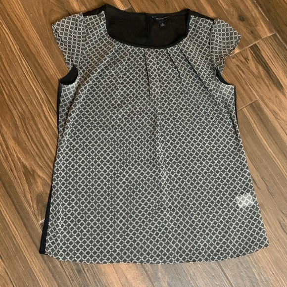 Banana Republic Blouse sz M Gray and Black Sheer - Picture 2 of 8